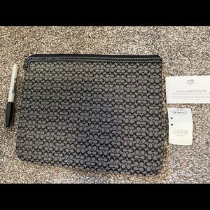 COACH 61992 MINI SIGNATURE TABLET CASE COVER BLACK